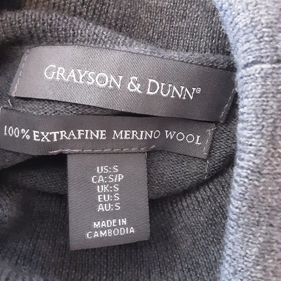 Grayson & Dunn Men's 100% Fine Merino Wool Grey Turtleneck Sweater New! Small - Picture 12 of 14